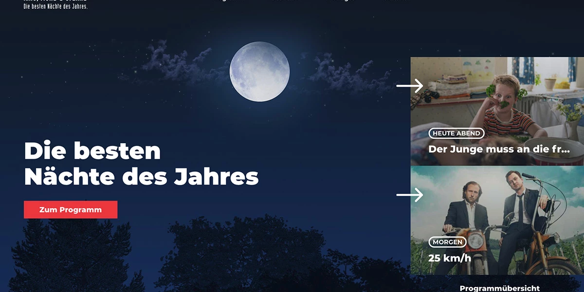 coma Kundenprojekt Kino, Mond & Sterne Fullimage Ergebnis Screenshot Startseite